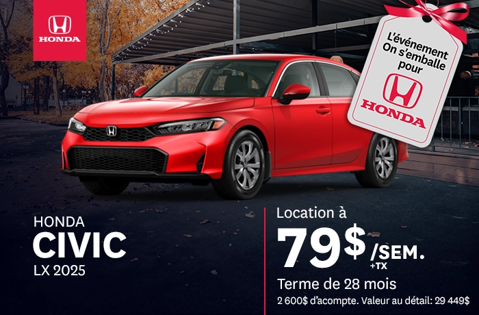 Bannière de Promotion Civic LX 2025